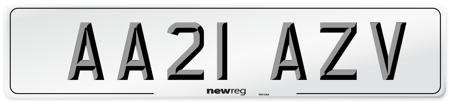 AA21 AZV Number Plate from New Reg